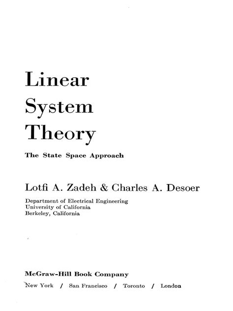 linear system theory desoer pdf