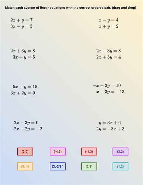 Linear Systems Worksheet