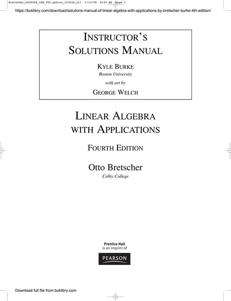 Full Download Linear Algebra Bretscher 4Th Edition Solutions Manual 