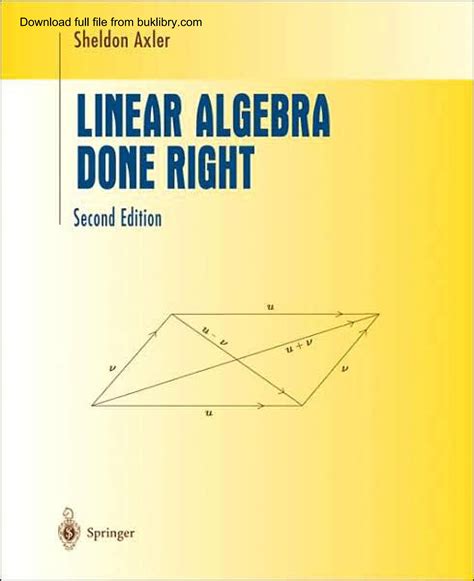 Read Linear Algebra Done Right Solutions 