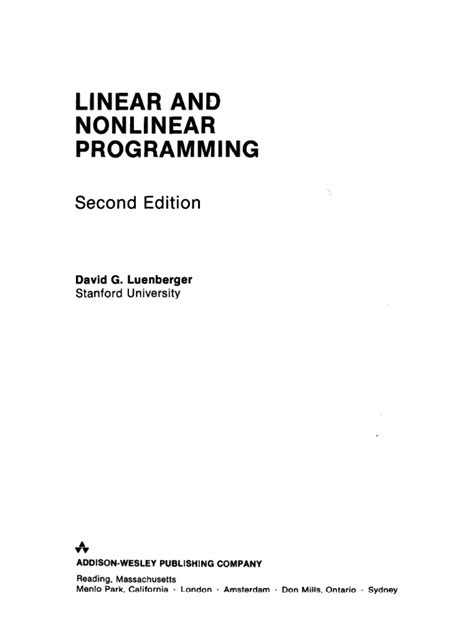 Download Linear Nonlinear Programming 2Nd Edition 