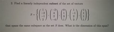 Linearly Independent Subset