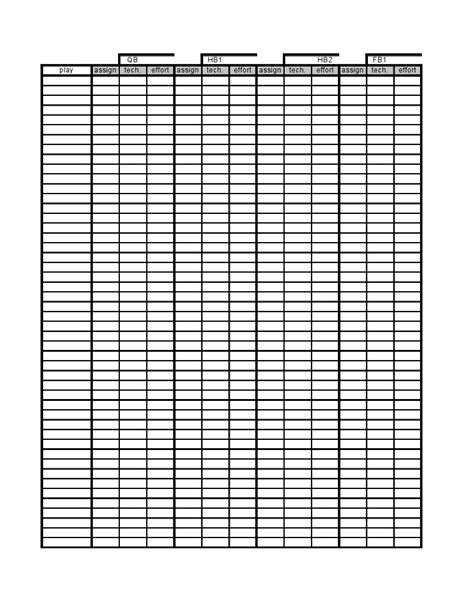 Linebacker Grade Sheet