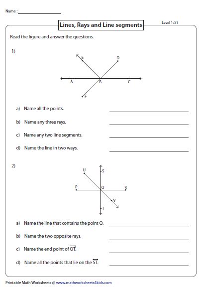 Lines Line Segments And Rays Worksheets Types Of Lines Worksheet - Types Of Lines Worksheet