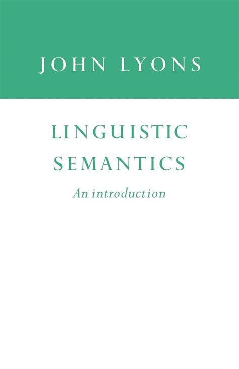 Download Linguistic Semantics An Introduction Cambridge Approaches To Linguistics 