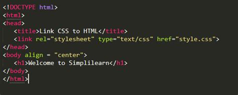 link html and css code