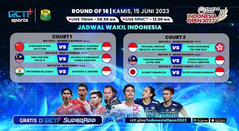link live streaming indonesia open 2023