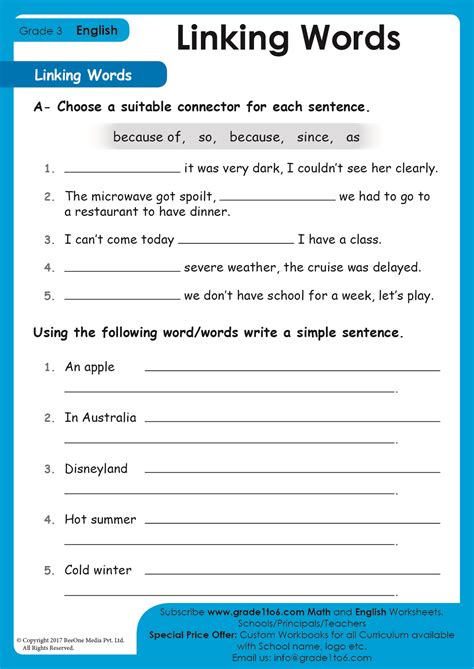 Linking Words And Phrases Worksheet Softschools Com Linking Words And Phrases 3rd Grade - Linking Words And Phrases 3rd Grade