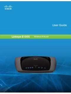 Read Online Linksys E1000 User Guide 