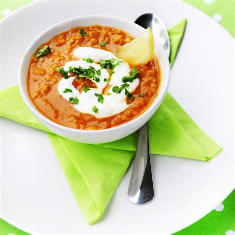 linssoppa röda linser curry