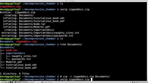 linux create zip file command line