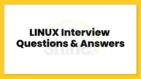 Linux Interview Questions And Answers For Hcl
