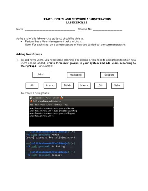 Linux Network Administration Lab Exercise