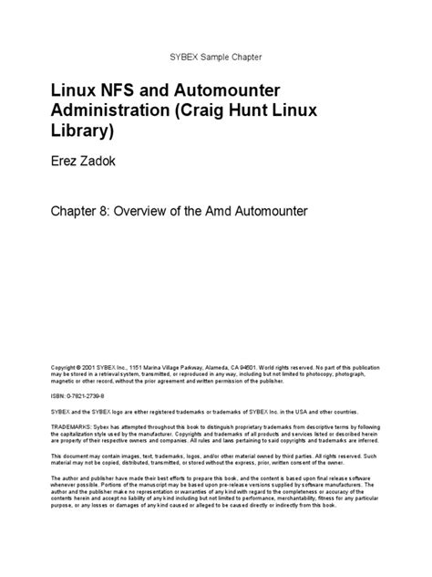 linux nfs and automounter administration pdf