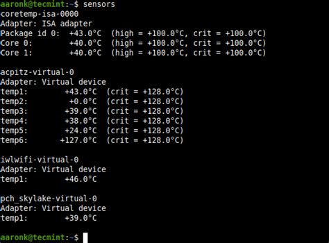 linux show cpu temp