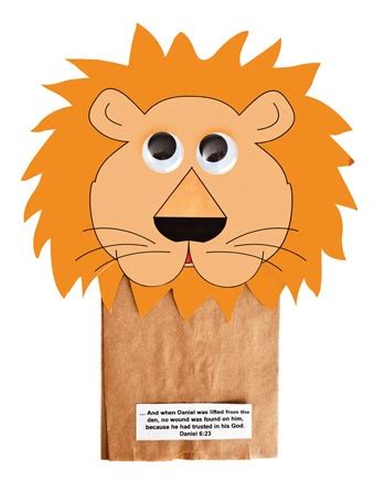 Lion Paper Bag Puppet Craft Preschool Printable Activity Lion Paper Bag Craft - Lion Paper Bag Craft