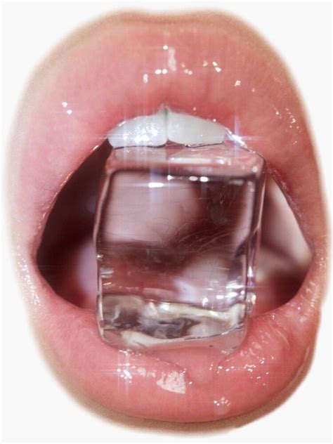 lip drawing with ice cube