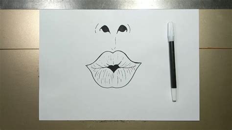 lip kiss images drawing