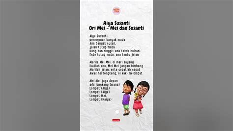 LIRIK LAGU AYAH SUSANTI 🪺 Kawan-kawan Jom kita nyanyi bersama lagu Aiya Susanti