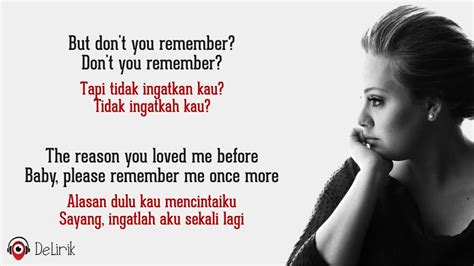 Lirik Lagu Donu0027t You Remember Adele Lirik Lagu Lirik Lagu To Be Loved Adele Terjemahan Dan Arti - Lirik Lagu To Be Loved Adele Terjemahan Dan Arti