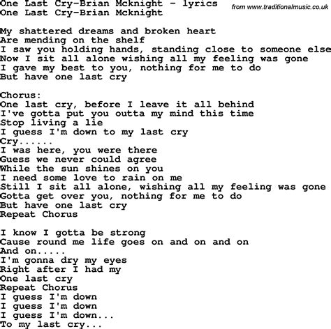 Lirik Lagu One Last Cry Brian Mcknight Terjemahan Lirik Lagu Brian Mcknight One Last Cry Dengan Terjemahan Dan Makna - Lirik Lagu Brian Mcknight One Last Cry Dengan Terjemahan Dan Makna