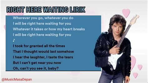 LIRIK LAGU RICHARD MARX RIGHT HERE 🎷 Terjemahan Lagu True Love Tentacion