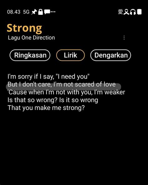 LIRIK LAGU STRONG ⛄ One DirectionStrong