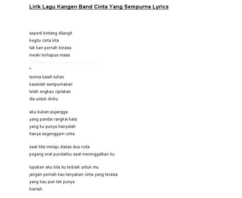 LIRIK CINTAKU PADAMU TAK SETINGGI LANGIT - Lirik lagu ST12 TerlaluLirik lagu terbaru