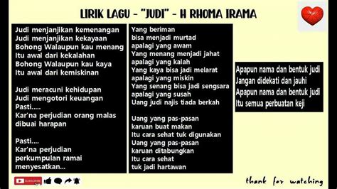 LIRIK JUDI - Rhoma Irama - Judi [ HD Hq