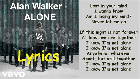 LIRIK LAGU ALAN WALKER ALONE PT - Alone Pt. II - Alan Walker & Ava Max ( Lirik dan Terjemahan)