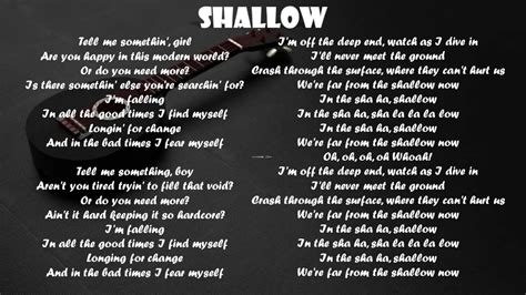 LIRIK LAGU LADY GAGA SHALLOW - SHALLOW - Lady Gaga ft. Bradley Cooper - Lirik Lagu + Terjemahan