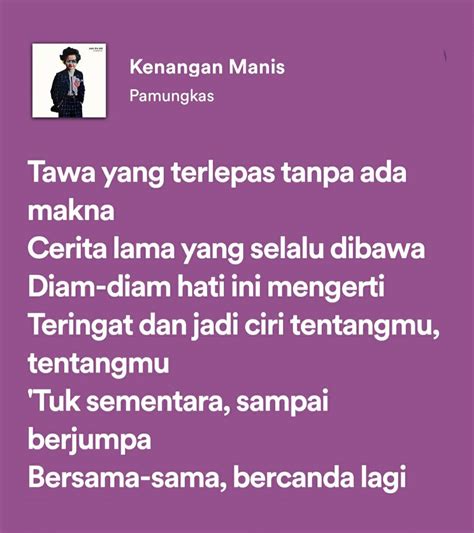 LIRIK LAGU PAMUNGKAS KENANGAN MANIS - Lirik dan Chord Lagu Kenangan Manis Milik Pamungkas