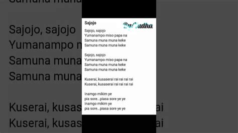 LIRIK LAGU SAJOJO - Sajojo Lagu Daerah Papua Nada