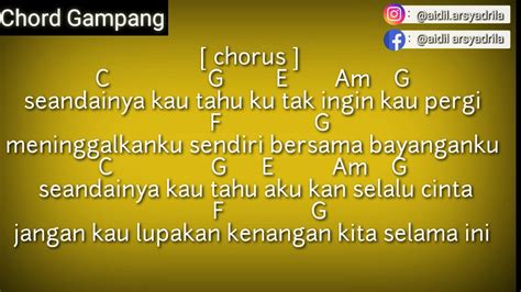 LIRIK LAGU VIERRA SEANDAINYA - Chord Gitar dan Lirik Lagu Seandainya - Vierra