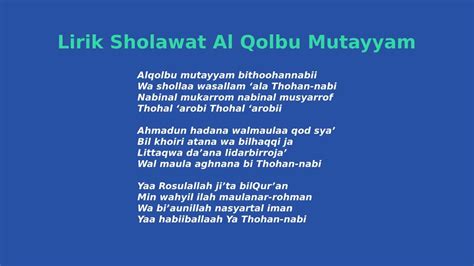 LIRIK SHOLAWAT AL QOLBU MUTAYYAM - Al Qolbu Mutayyam