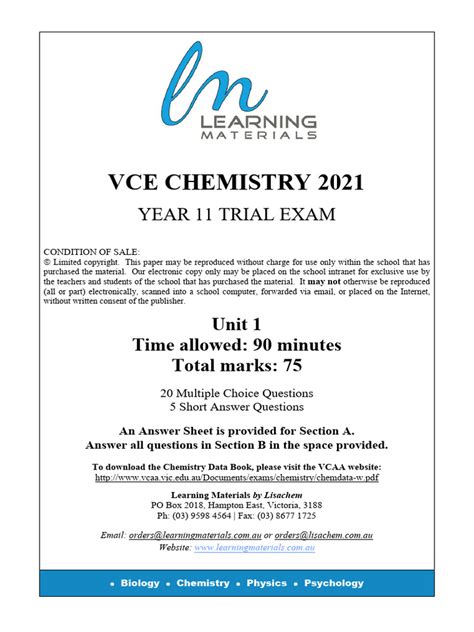 Lisachem Practice Exams