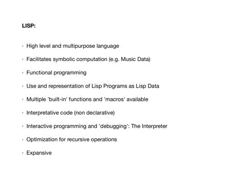 lisp programming language features of biography example