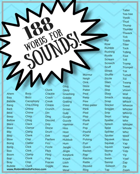 List Of 85 Sound Words Exploring Onomatopoeic Words An Sound Words With Pictures - An Sound Words With Pictures