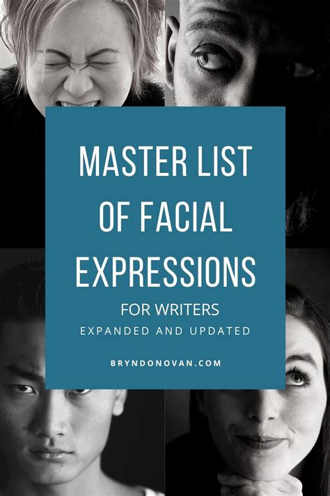 List Of Facial Expressions For Writers Bryn Donovan Expressions In Writing - Expressions In Writing