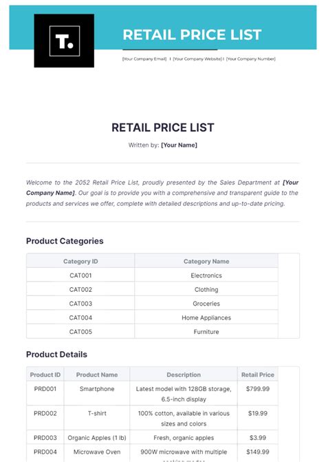 list price retail