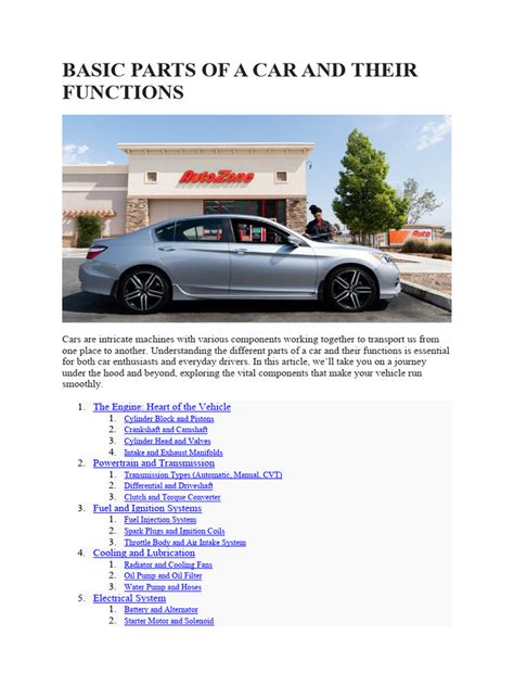 Full Download List Of Car Parts And Their Functions Pdf 