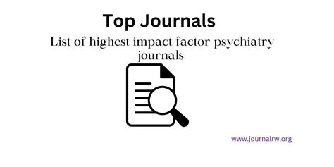 Download List Psychiatry Journals Impact Factor 