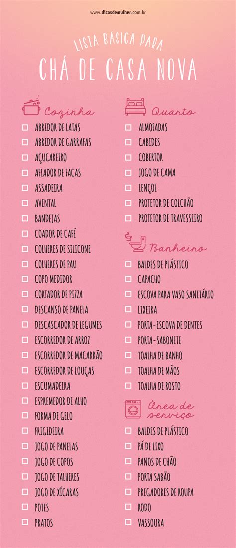 Lista Cha De Casa Nova