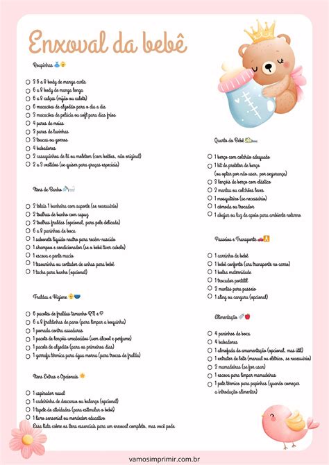 Lista Completa Enxoval Bebe