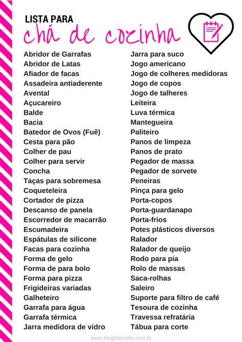 Lista De Cha Panela