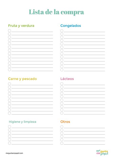 Lista De Compra Para Imprimir