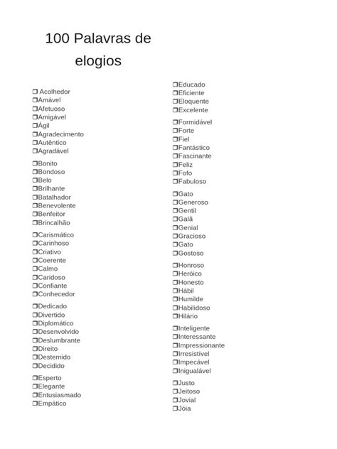 Lista De Elogios