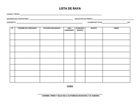 Lista De Raya