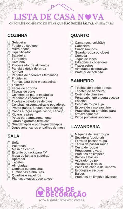Lista Para Casa Nova