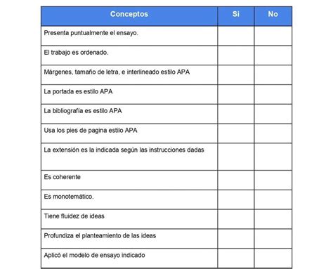 Listas De Cotejo